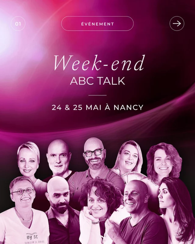 .
WEEK-END #abctalktv : 24 & 25 mai à Nancy

C’est reparti pour un week-end avec toute l’équipe d’ABC Talk, cette fois à Nancy ! Durant ces 2 jours, venez participer aux ateliers immersifs, animés par des thérapeutes et praticiens de renom. Un événement à ne pas manquer, si vous souhaitez découvrir des clés et des outils concrets pour vous transformer en profondeur !

Quant à moi, je vous accueille le SAMEDI 24 MAI de 16h30 à 18h00, pour une expérience vibratoire inédite : à travers des écoutes ciblées, vous pourrez expérimenter l’extraordinaire puissance des Baumes sonores et découvrir leurs bienfaits sur votre corps et tout votre être. Cerise sur le gâteau : j’ai prévu une petite surprise 😉

Je vous dis tout à mon retour ! 🌺

👉 Découvrez le programme complet : lien en bio

.
.
#abctalk
#abctalktv
#tnso
#erinkann
#baumessonores